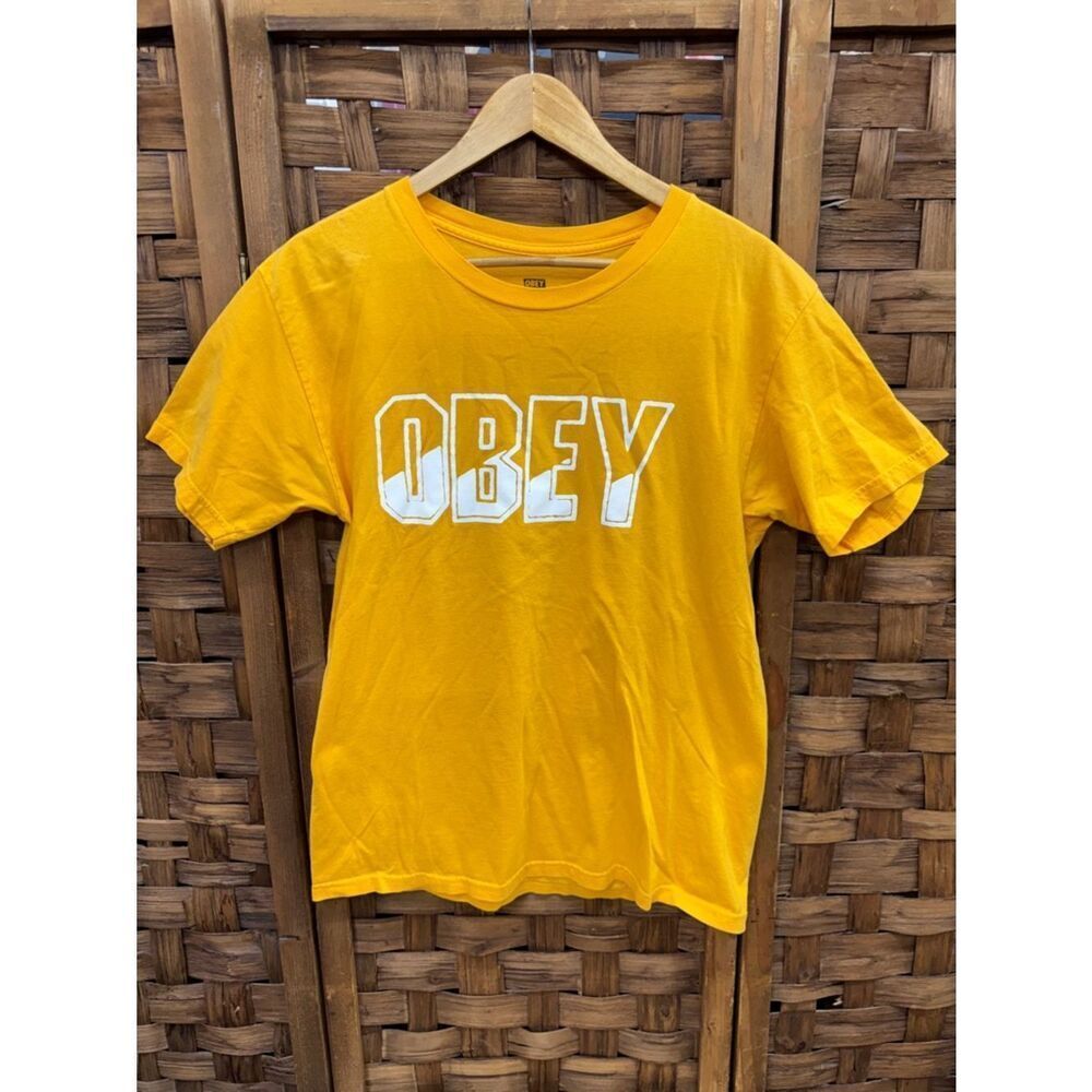 Obey Golden Yellow Logo Crew Tee